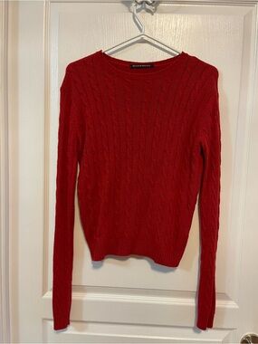 Brandy Melville Red Olsen Wool Cable Knit Sweater